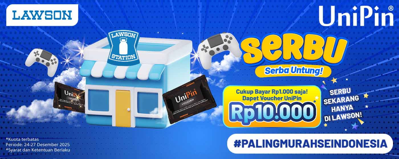 SERBU – Voucher UniPin Rp 10.000 jadi Rp 1.000 di Lawson!